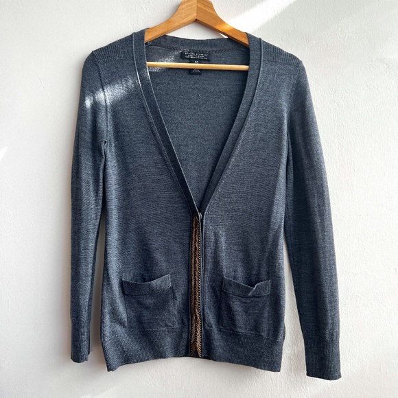 BANANA REPUBLIC Merino Wool Cardigan with Gold Detailing - Picture 1 of 4